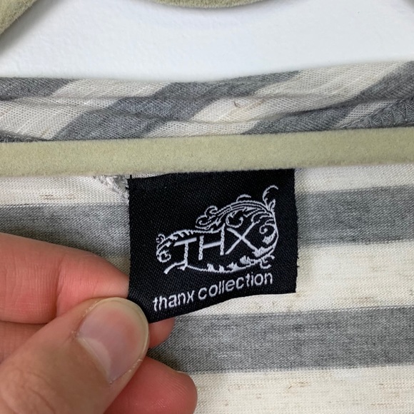 THX Thanx Collection Short Sleeve Striped Cardigan - Picture 3 of 6